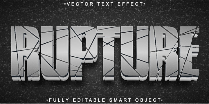 Rupture Fracture Break Vector Fully Editable Smart Object Text Effect