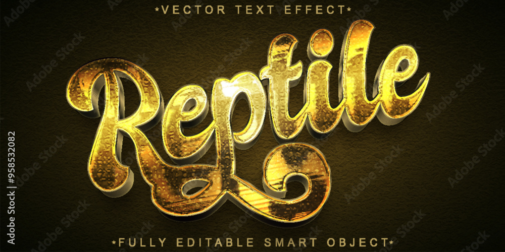 Poster reptile vector fully editable smart object text effect