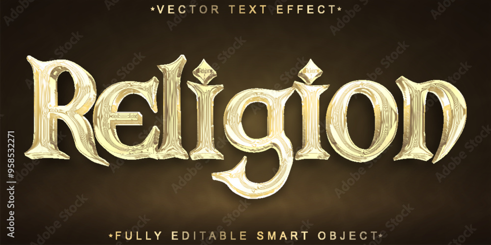 Poster ethnic religion vector fully editable smart object text effect