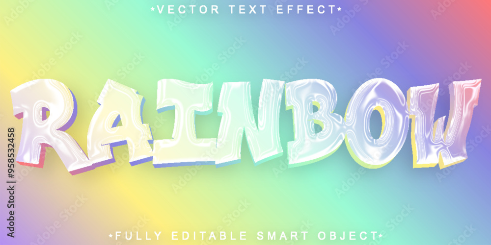 Poster rainbow sky vector fully editable smart object text effect