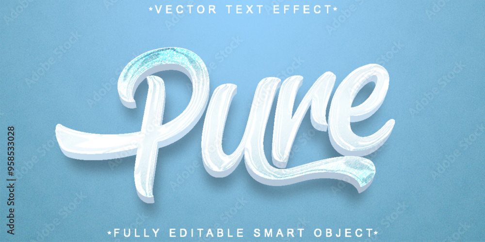 Poster pure smooth clean vector fully editable smart object text effect