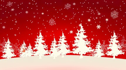 Snow_Background_vector_Red_christmas_background