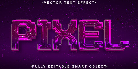 Arcade Pixel Game Purple Vector Fully Editable Smart Object Text Effect © HUMA
