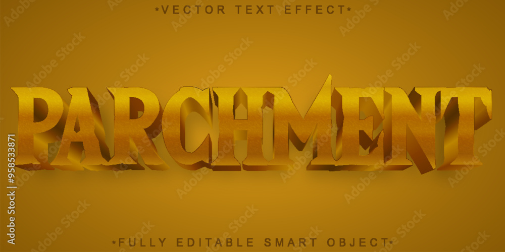 Poster parchment vector fully editable smart object text effect