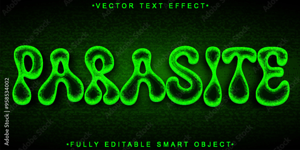 Poster parasite vector fully editable smart object text effect