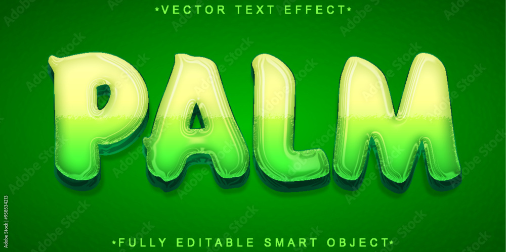 Aufkleber cartoon shiny tropic palm vector fully editable smart object text effect