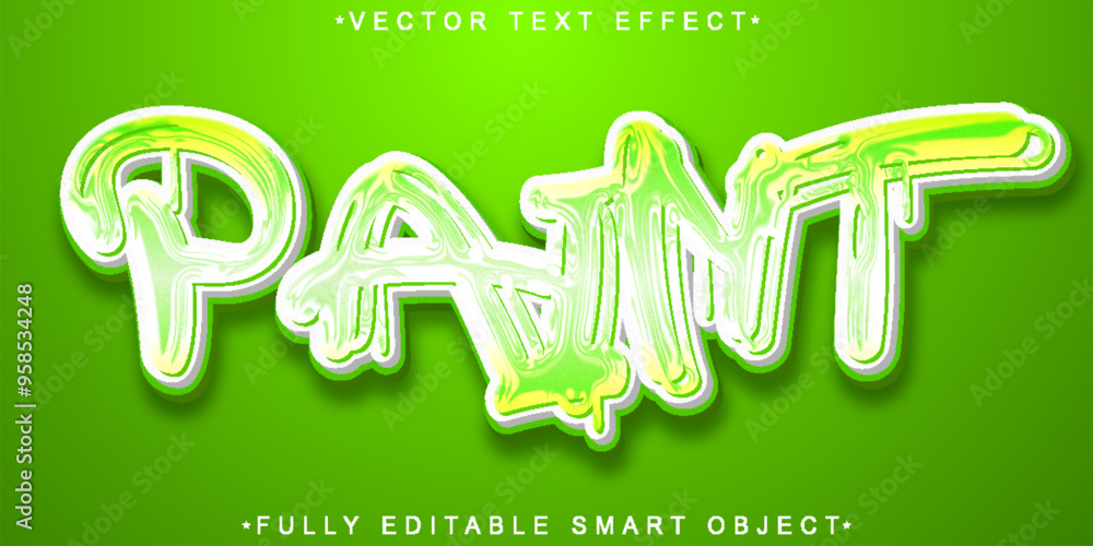 Poster green soft paint vector fully editable smart object text effect
