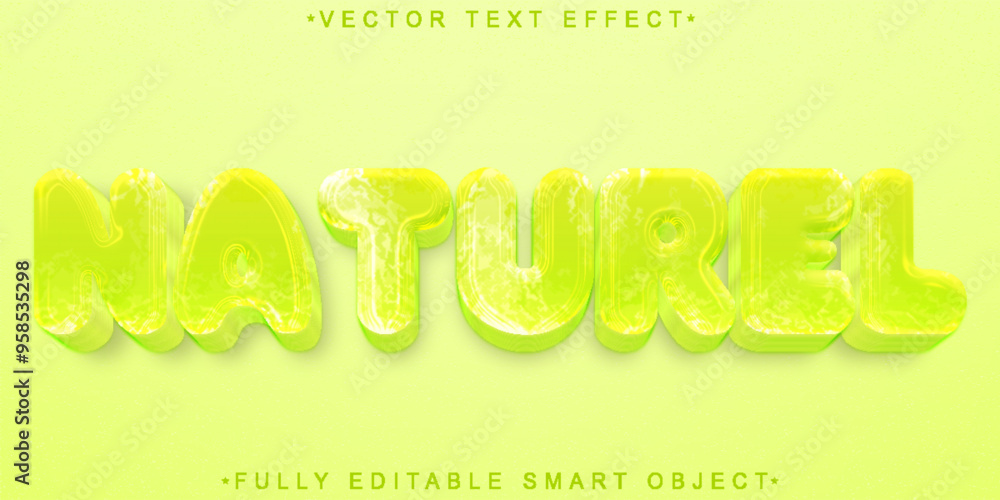 Aufkleber green natural vector fully editable smart object text effect