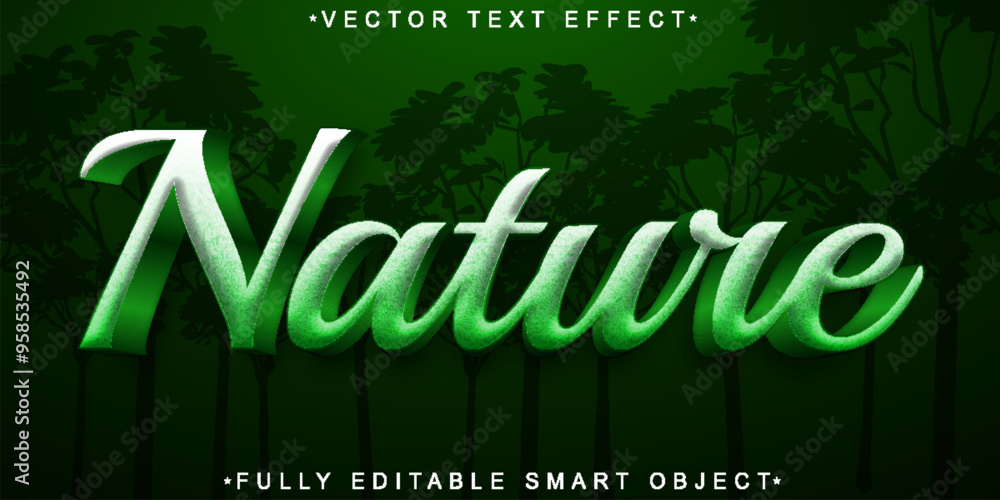 Aufkleber green natural vector fully editable smart object text effect