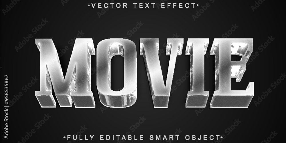 Poster dark movies vector fully editable smart object text effect
