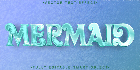 Soft Beauty Mermaid Vector Fully Editable Smart Object Text Effect © HUMA