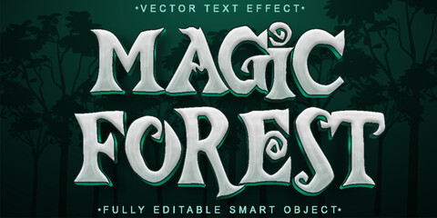 Shiny Magic Forest Vector Fully Editable Smart Object Text Effect