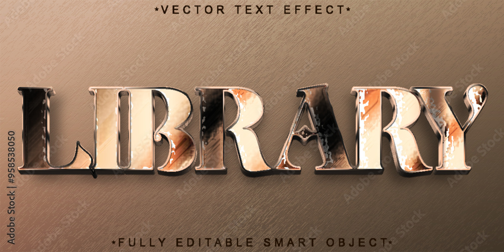 Poster library vector fully editable smart object text effect