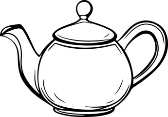Simple Line Art of a Teapot