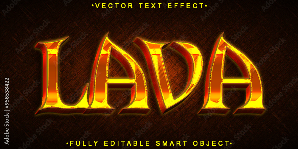 Poster hot lava vector fully editable smart object text effect