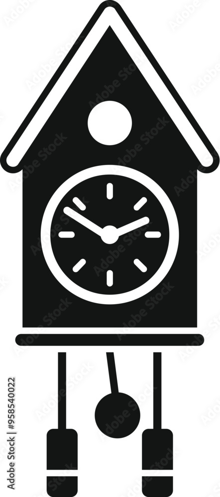 Poster cuckoo clock showing time on white background