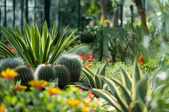 Botanical Researchers Exploring Rare Plant Species in Natural Garden  