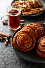 Kanelbullar - Swedish cinnamon buns or rolls.
