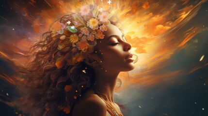 Energy woman, healing feminity