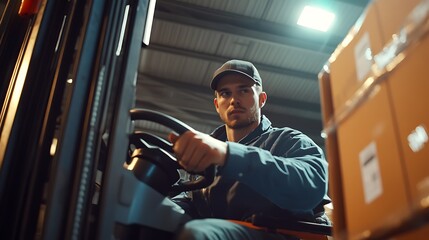 Forklift Driver in a Warehouse