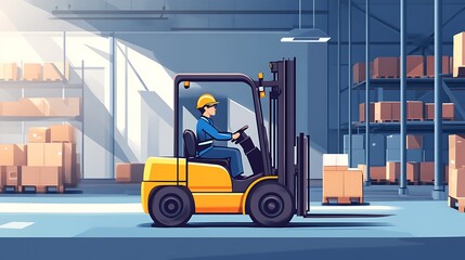 Forklift Operator in a Warehouse