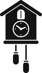 This simple vector icon of a cuckoo clock hanging is perfect for projects related to time, clocks, and more