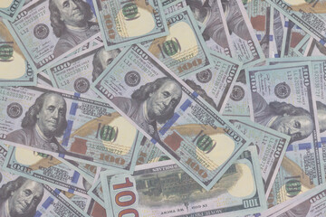 Dollar sign, American money, us bill, Background of cash US Texture dollar bills, top view point, financial concept