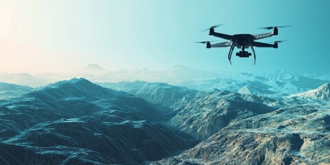 Rugged Outdoor Setting with Search and Rescue Team Using Thermal Imaging Drone