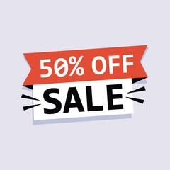 Fototapeta premium 50% Sale Sticker. Offer Sale 