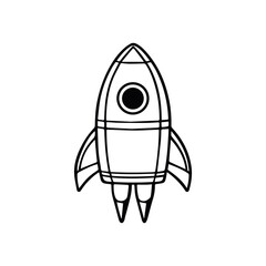 Simple Rocket Illustration With Minimalistic Design Elements
