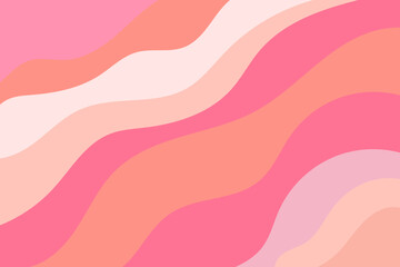 Aesthetic light pink, beige, peach color backdrop, wavy texture. Abstract cute pink waves background. Groovy stripes pattern with gradient texture. Nature curvy landscape with lights, shadows.