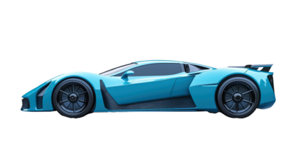 A stunning blue supercar showcased against a minimalist backdrop, emphasizing sleek design