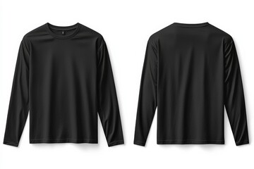 Black long sleeve tshirt mockup isolated created with Generative AI