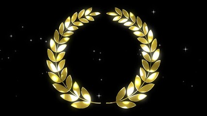 gold laurel wreath animated frame isolated gold laurel wreath winner number 1 green screen 4k 60 fps