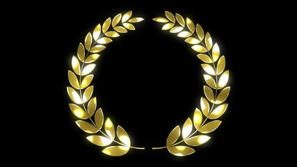 gold laurel wreath animated frame isolated gold laurel wreath winner number 1 green screen 4k 60 fps - Powered by Adobe