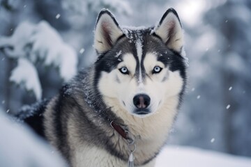 Naklejka premium Snow outdoors mammal animal.