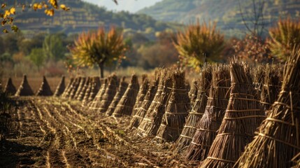 Spain, Wicker cultivation in Canamares in autumn