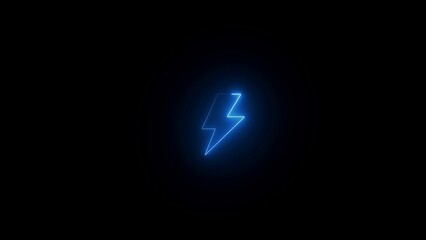 Neon lightning bolt. Computer generated 3d render. 3D Illustration