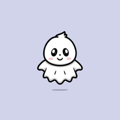 A cute toddler ghost vector