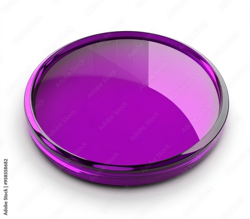 Poster icon of a glass round with a color gradient. 3d rendering illustration for graphic design, ux ui des