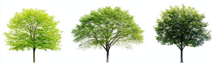 Cutout collections of trees with transparent backgrounds 3D rendering