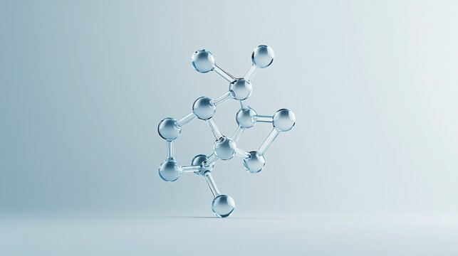 elegant molecular structure of a single amino acid rendered in bold minimalist lines the design floats against a clean background embodying scientific precision with artistic flair