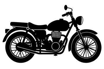 vintage motorbike silhouette vector,icon illustration on white background.