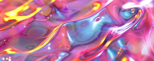 Lustrous liquid 3D lattice with fluid colors, 4K hyperrealistic photo