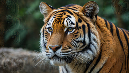 Naklejka premium Portrait majestueux d'un tigre