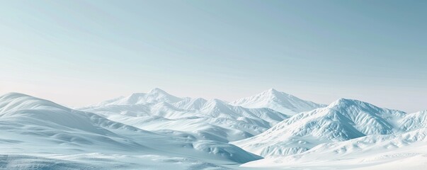 Fototapeta premium Snowy hills under a clear winter sky, 4K hyperrealistic photo