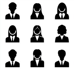 Characters for a single or group of users, an avatar pictogram, and a user icon