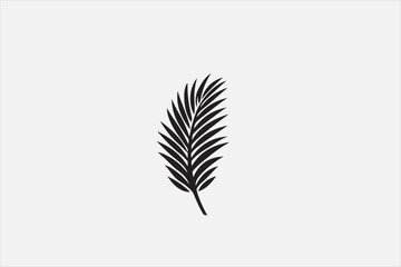 A palm leaves logo style silhouette.