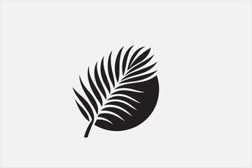 A palm leaves logo style silhouette.