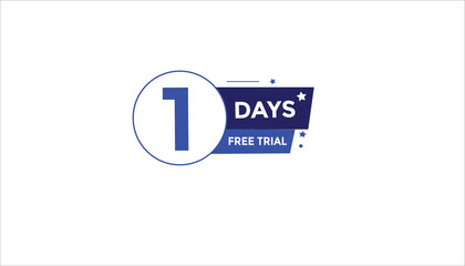 1 days free trial Countdown number banner templates. time icon. Vector Illustration 
